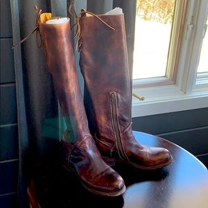 Leather tall riding boots